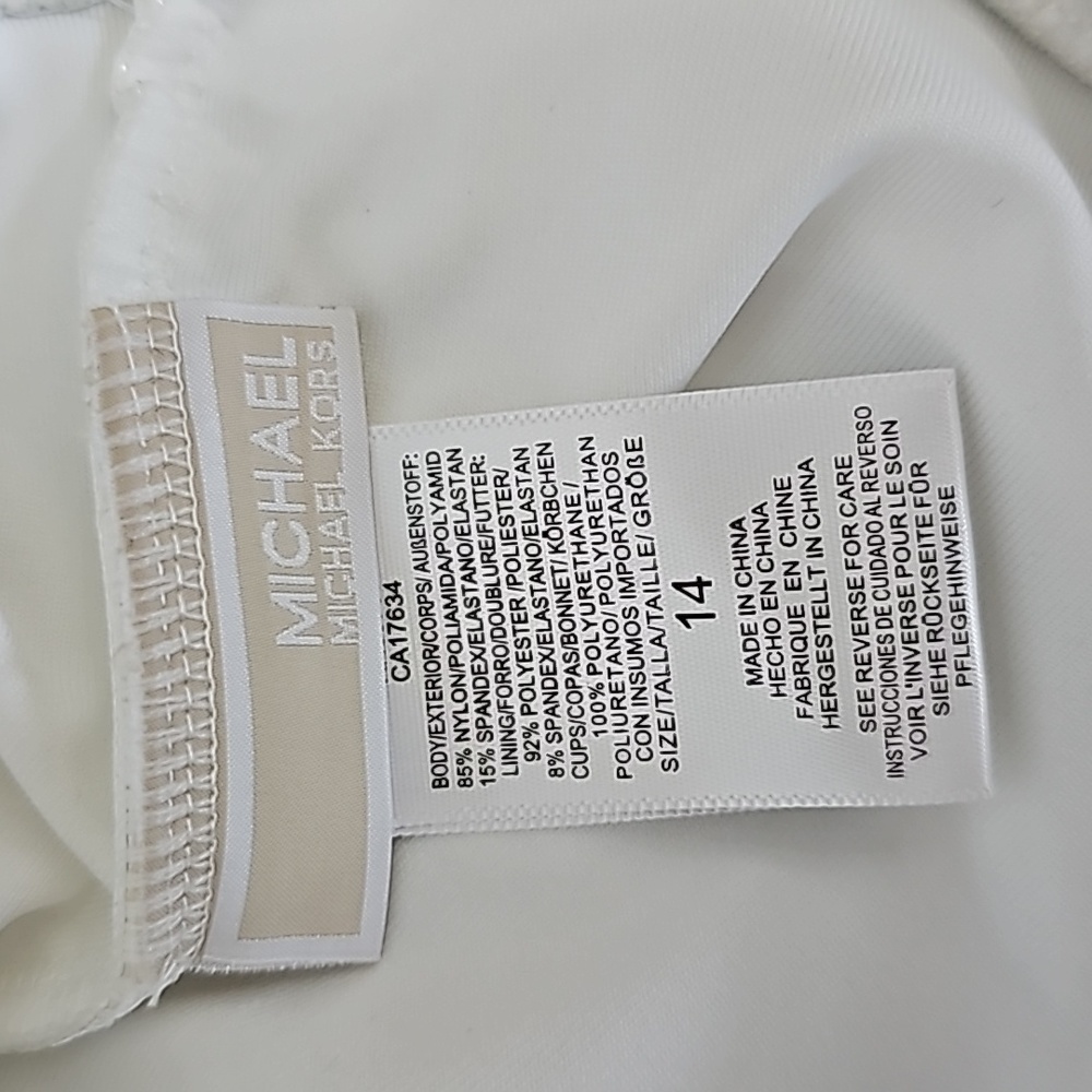 NWT Michael Kors Bathing Suit Convertible One-Piece Swimsuit Sz 14 White - Picture 4 of 6